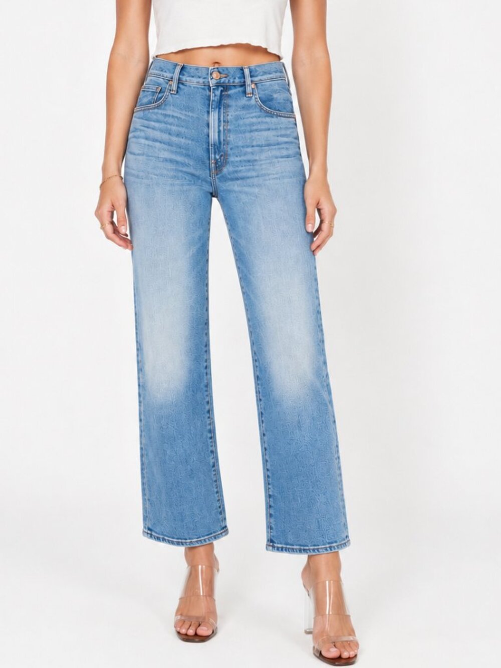 MOTHER The Rambler Zip Flood Straight Leg Denim Jeans